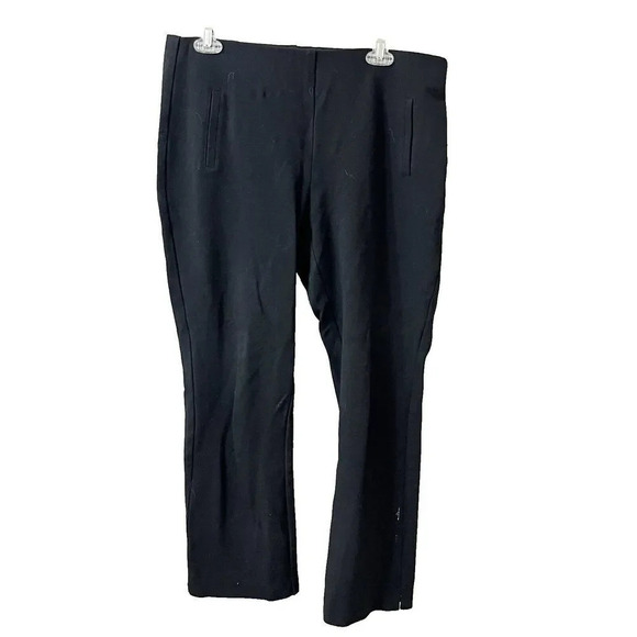 Chicos Womens Black Pants Sz 10 / 1.5 Short Stretch Slash Pockets Pull On - Picture 1 of 8